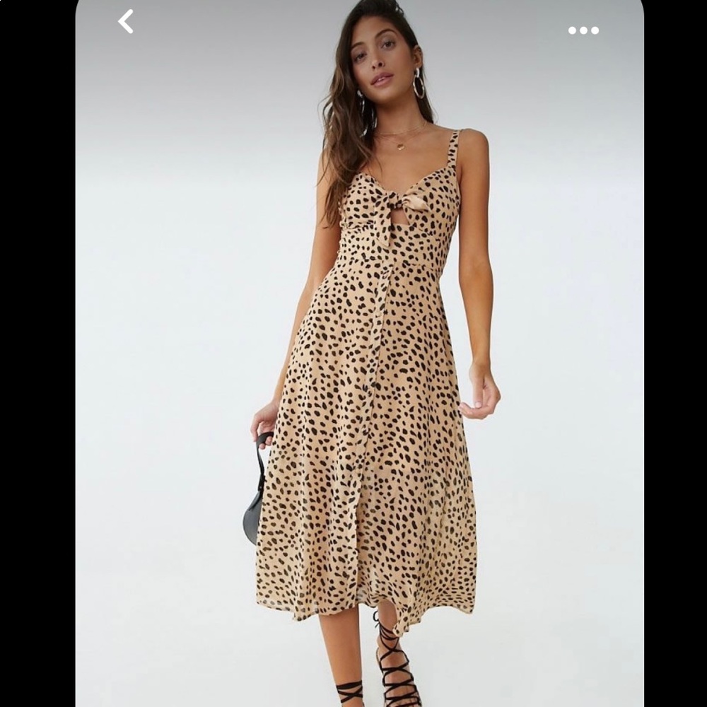 Forever21 cheetah print tie front dress